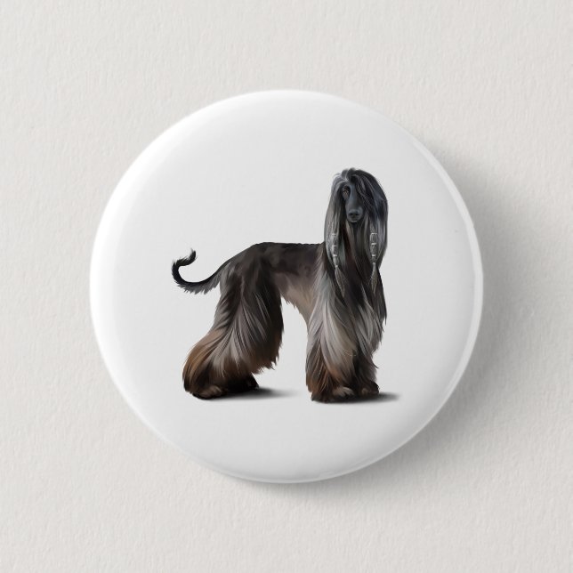 Bóton Redondo 5.08cm Galgo afegão (Frente)