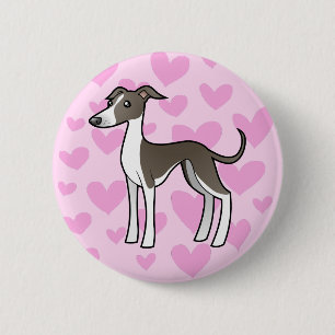 Bóton Redondo 5.08cm Galgo/Whippet/amor galgo italiano