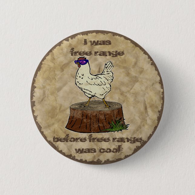 Bóton Redondo 5.08cm Galinha anca, botão (Frente)