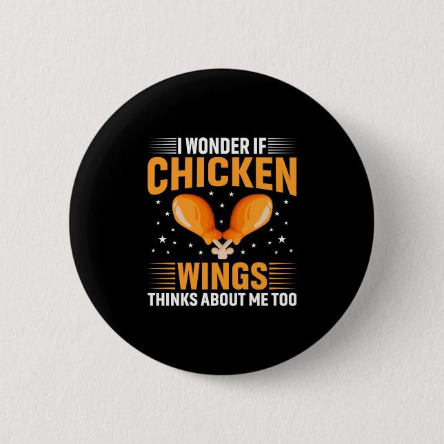 Bóton Redondo 5.08cm Galinha de Arte Chicken Wing (Frente)