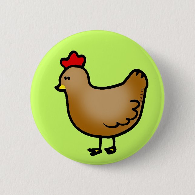 Bóton Redondo 5.08cm Galinha pequena (Frente)