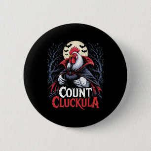Bóton Redondo 5.08cm Galo Conde Cluckula Fofinho Dia das Bruxas Vampiro