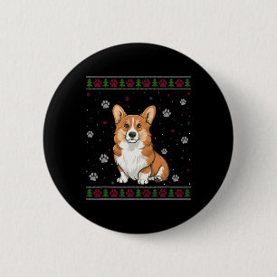 Bóton Redondo 5.08cm Galsh Corgi, Vidro de Natal, Xmas Pet Animal Cacho