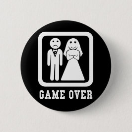 Bóton Redondo 5.08cm Game Over Stag Party Pinback Button Black & White