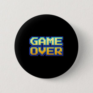 Bóton Redondo 5.08cm Game Over Vintage Retro Video Game Arcade 80s 90s