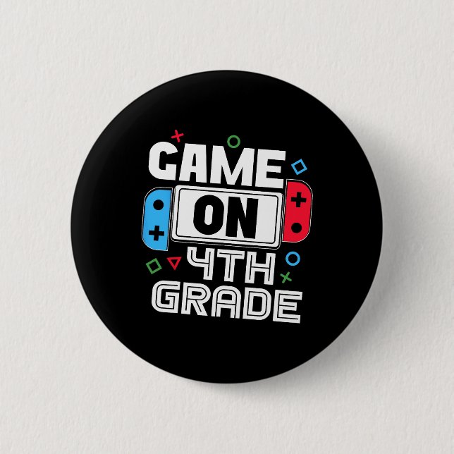 Bóton Redondo 5.08cm Gamer Ck To School Funny Game 4th Grade Kids Boys  (Frente)