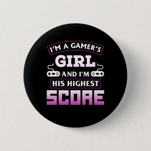 Bóton Redondo 5.08cm Gamer Gift I Am A Gamer Girl