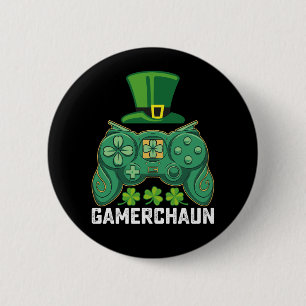 Bóton Redondo 5.08cm Gamerchaun Gamer Jogos St Patrick's Day