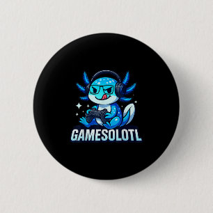 Bóton Redondo 5.08cm Gamesolotl Axolotl Peixe Gamer Jogos Anime Vídeo G