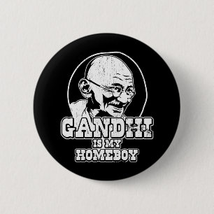Bóton Redondo 5.08cm Gandhi é meu ficar em casa