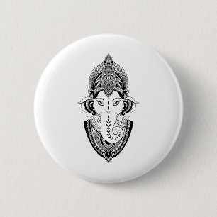 Bóton Redondo 5.08cm Ganesha Deus Divindade Indiano Índia Yoga Meditaçã