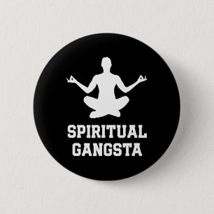 Bóton Redondo 5.08cm Gangsta Espiritual Camisetas Engraçadas de Yoga Co