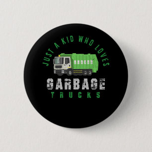 Bóton Redondo 5.08cm Garbage Truck Kids Reciclagem Caminhão
