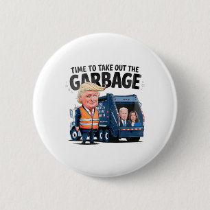 Bóton Redondo 5.08cm Garbyge Para Trump 2024 É Um Momento Engraçado Par