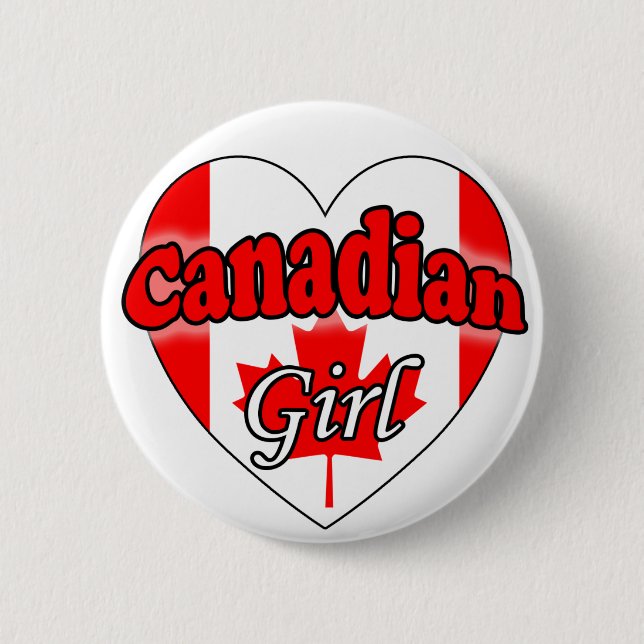 Bóton Redondo 5.08cm Garota Canadiana (Frente)