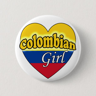 Bóton Redondo 5.08cm Garota Colombiana