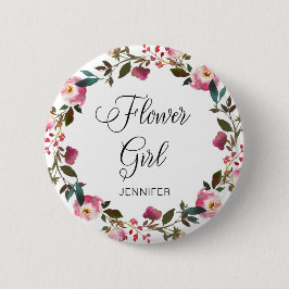 Bóton Redondo 5.08cm Garota Floral Primavera