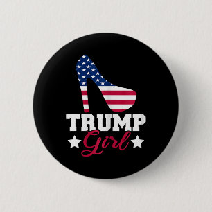 Bóton Redondo 5.08cm Garota Trump Mulher Republicana Gop Patriota Salto