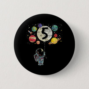 Bóton Redondo 5.08cm Garoto de aniversário de 5 anos dá 5 de aniversári