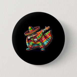 Bóton Redondo 5.08cm Garotos Engraçados Fazendo Dabbing Poncho Mexicano