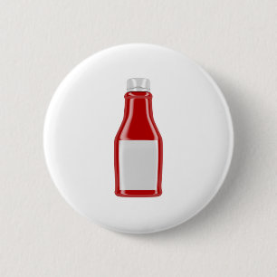 Bóton Redondo 5.08cm Garrafa de ketchup com etiqueta vazia