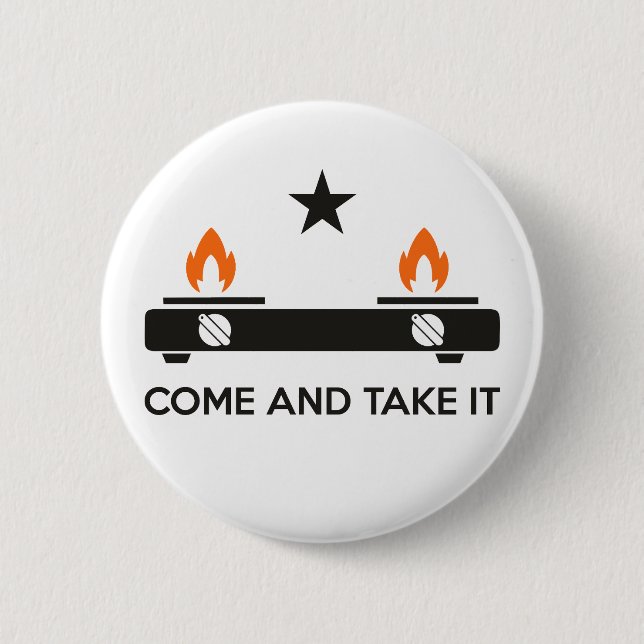 Bóton Redondo 5.08cm Gás, venha e pegue (Frente)