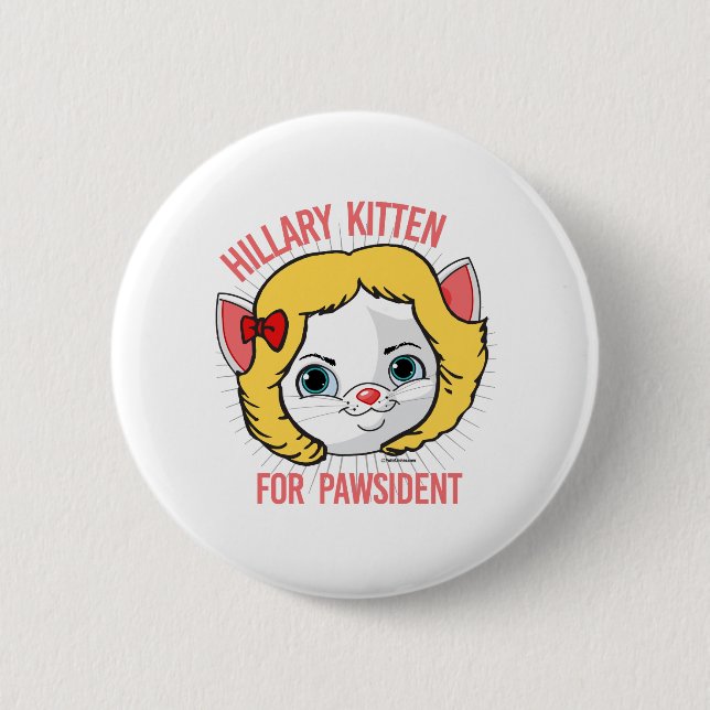 Bóton Redondo 5.08cm Gatinho de Hillary para Pawsident (Frente)