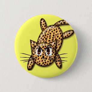 Bóton Redondo 5.08cm Gatinho Leopardo de Animação Ultra-Caçada