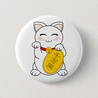 Bóton Redondo 5.08cm Gato da boa fortuna - Maneki Neko