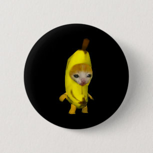 Bóton Redondo 5.08cm Gato de Banana Feliz Bananacat Meme Kitty Cat Lov