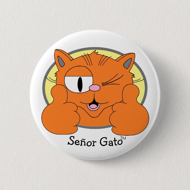 Bóton Redondo 5.08cm Gato de Cartoon Gelado de Cachorro Gelado (Frente)