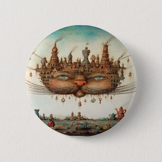 Bóton Redondo 5.08cm Gato de Cheshire (Frente)