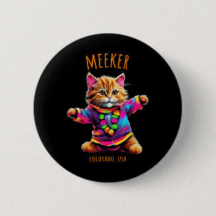Bóton Redondo 5.08cm Gato De Dança Corajosa E Divertida Nos Eua, Meeker