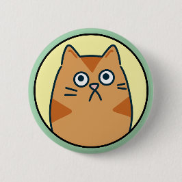 Bóton Redondo 5.08cm Gato de desenho animado laranja engraçado