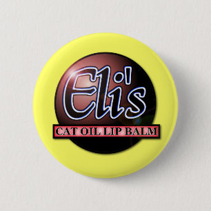 Bóton Redondo 5.08cm Gato de Eli Óleo Lip Balm Botão Engraçado Humor Cr