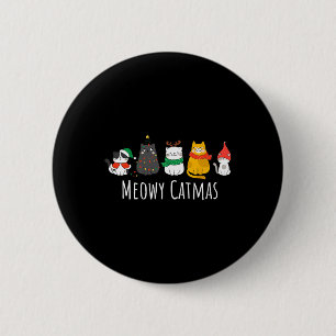 Bóton Redondo 5.08cm Gato de Natal Gato e Gato de Natal Gato de Natal X