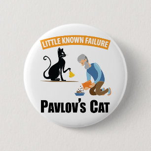 Bóton Redondo 5.08cm Gato de Pavlov - Psicologia Engraçada