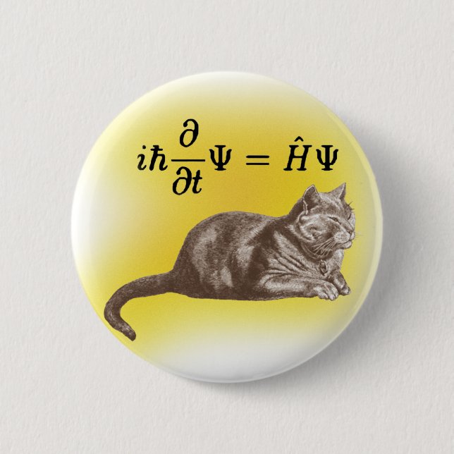 Bóton Redondo 5.08cm Gato de Schrodinger (Frente)