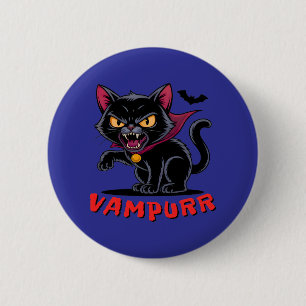Bóton Redondo 5.08cm Gato de Vampiro Vampurr, Engraçado,