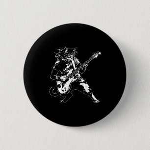 Bóton Redondo 5.08cm Gato Engraçado Tocando Violão Amante de Música Roc