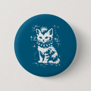 Bóton Redondo 5.08cm Gato engraçado vintage punk meme gatinhos homens m