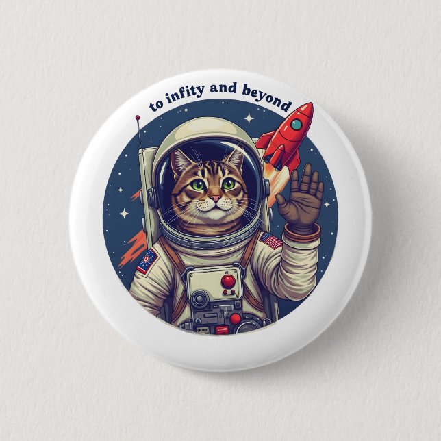 Bóton Redondo 5.08cm Gato espacial (Frente)