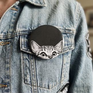 Bóton Redondo 5.08cm Gato Fofo Espião Meme de Gatinho Engraçado