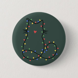 Bóton Redondo 5.08cm Gato Fofo Natal Mãe de Gato Divertido Xmas Amante 