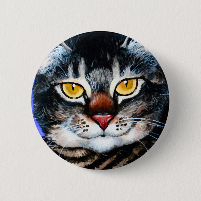 Bóton Redondo 5.08cm Gato gordo pintado (Frente)