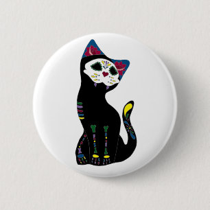 Bóton Redondo 5.08cm "Gato Muerto" Diâmetro De Los Muertos Gato