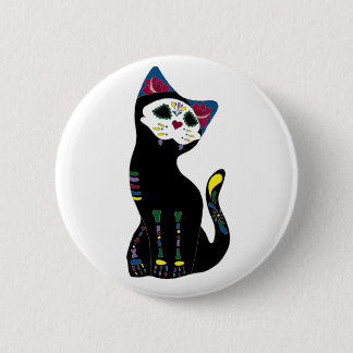 Bóton Redondo 5.08cm "Gato Muerto" Diâmetro De Los Muertos Gato