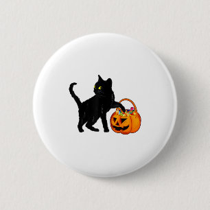 Bóton Redondo 5.08cm Gato Negro Docinho Pumpkin Bag Sweet Lollip