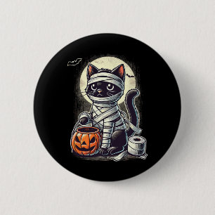 Bóton Redondo 5.08cm Gato Negro Homens Mulheres Crianças Halloween Engr