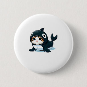 Bóton Redondo 5.08cm Gato no Figurino de Orca
